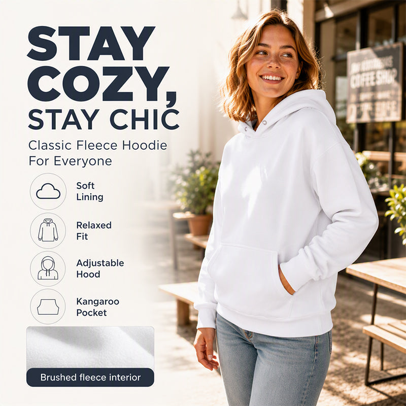 Unisex Minimalist Graphic Hooded Sweatshirt