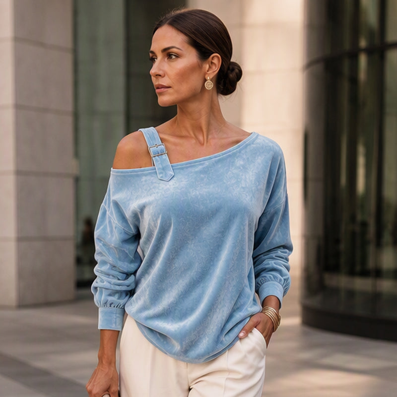 Women's Off Shoulder Loose Pullover Top