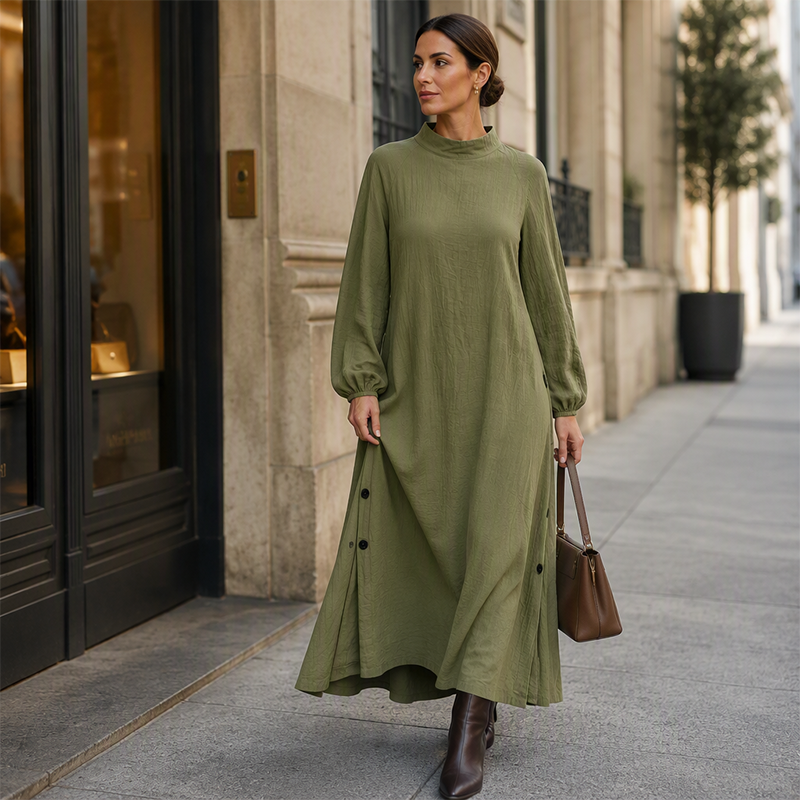 Women's Loose Long Sleeve Maxi Dress