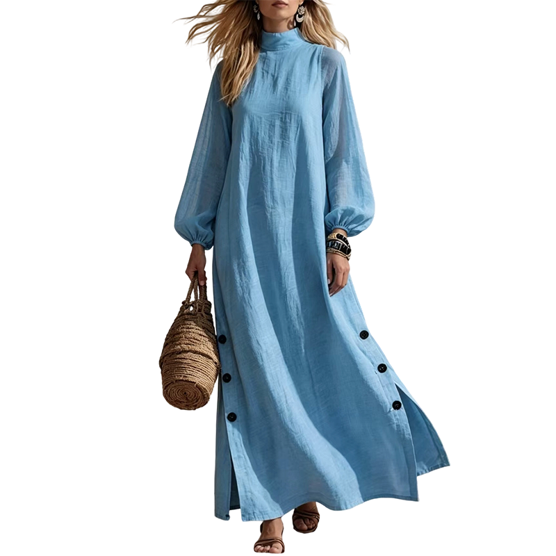 Women's Loose Long Sleeve Maxi Dress