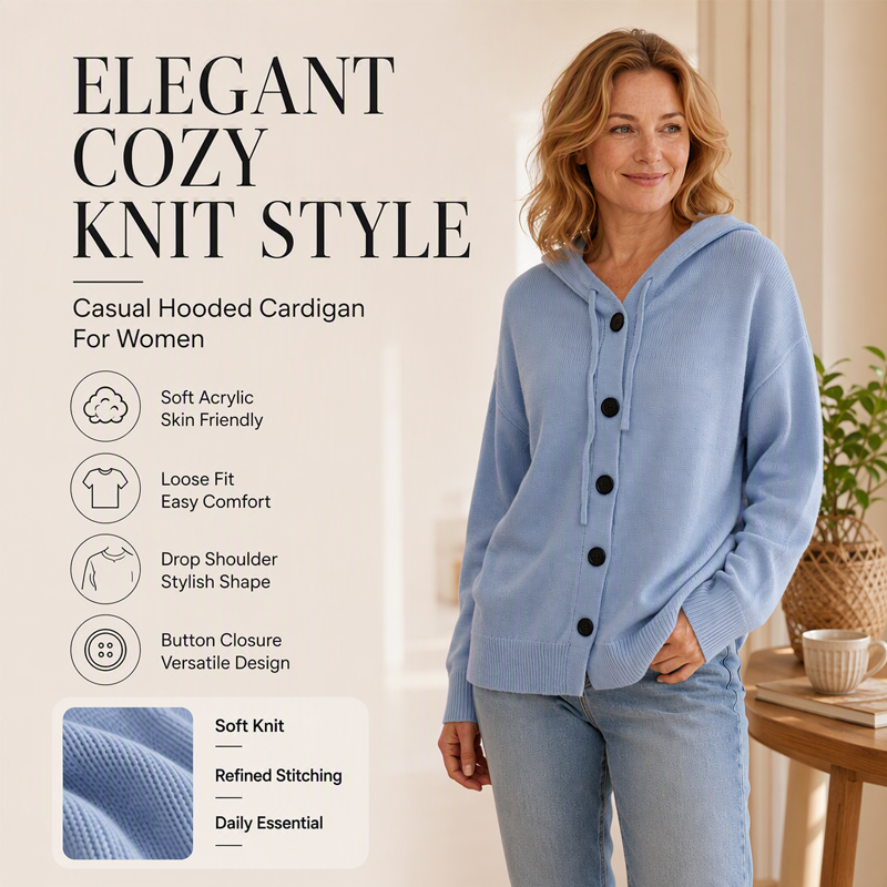 Women's Hooded Knit Cardigan