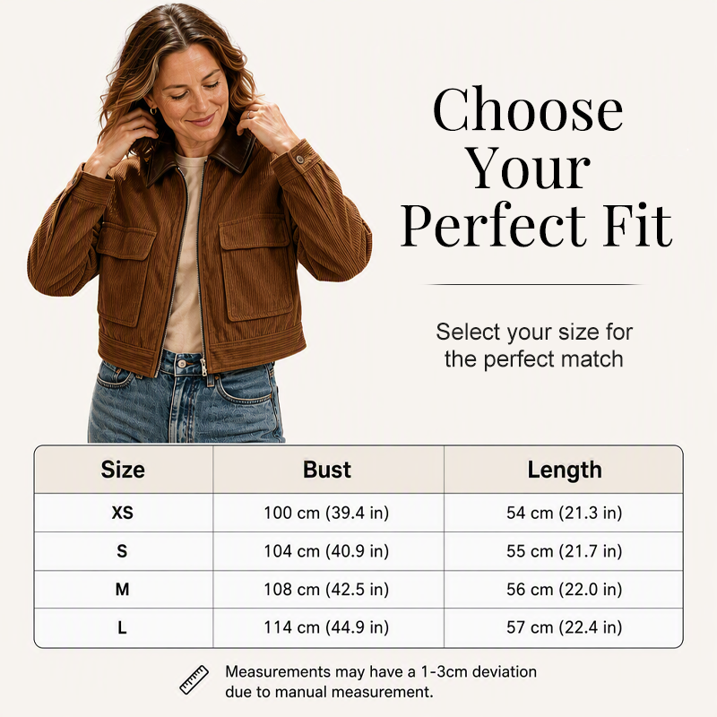 Women's Corduroy Jacket with Contrast Lapel