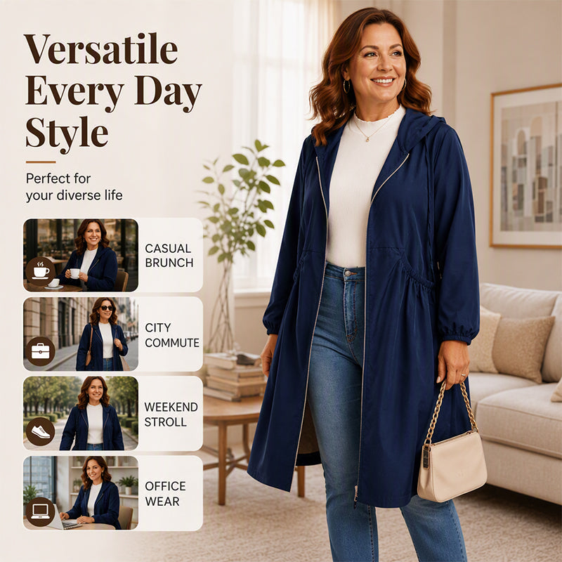 Bestseller🏆🧥 Mid-Length Hooded Jacket – Timeless Silhouette & All-Day Comfort for Every Occasion