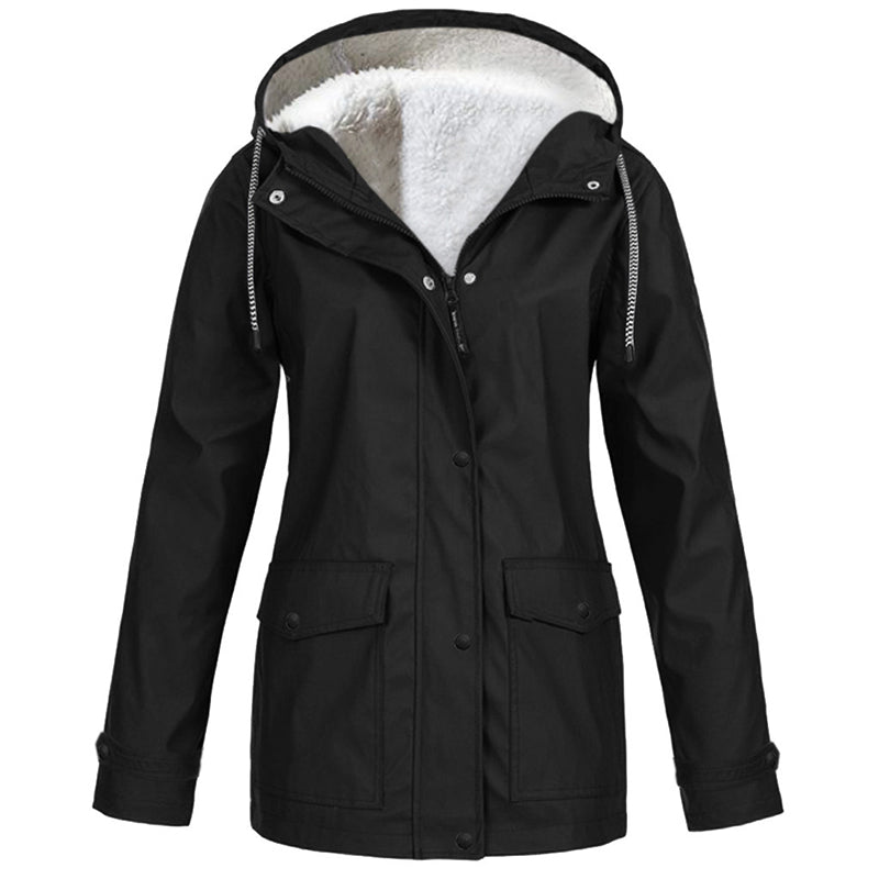 💖LAST DAY SALE 70% OFF🧥Women's Plush-Lined Windproof Hooded Jacket