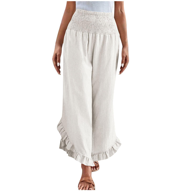 ☀️ Lightweight Comfort | Women's High-Waist Cotton-Linen Relaxed Pants