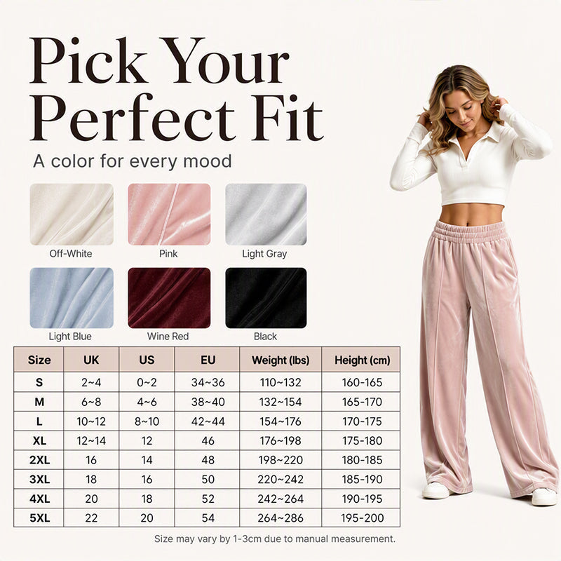Women's Elegant Velvet Wide-Leg Pants