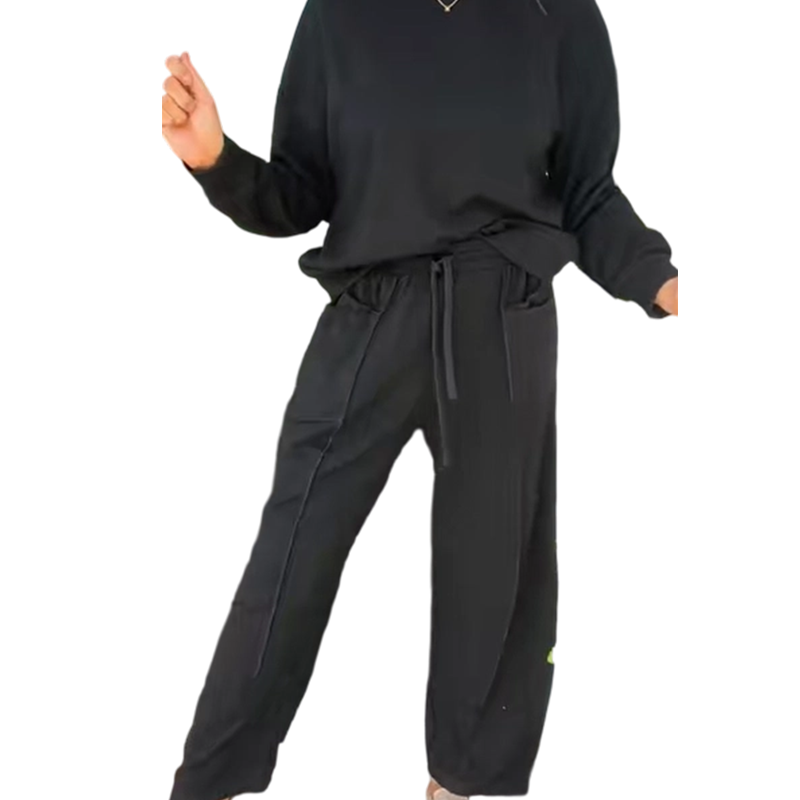 Women's Pullover Sweatshirt & Wide-Leg Pants Set