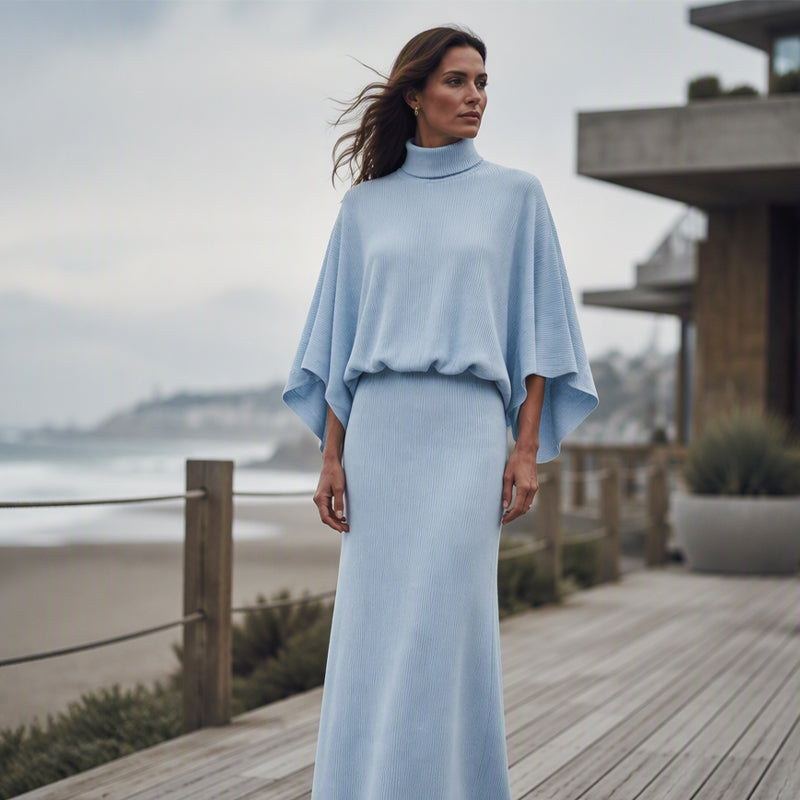 Women's Batwing Sleeve Top & Maxi Skirt Set