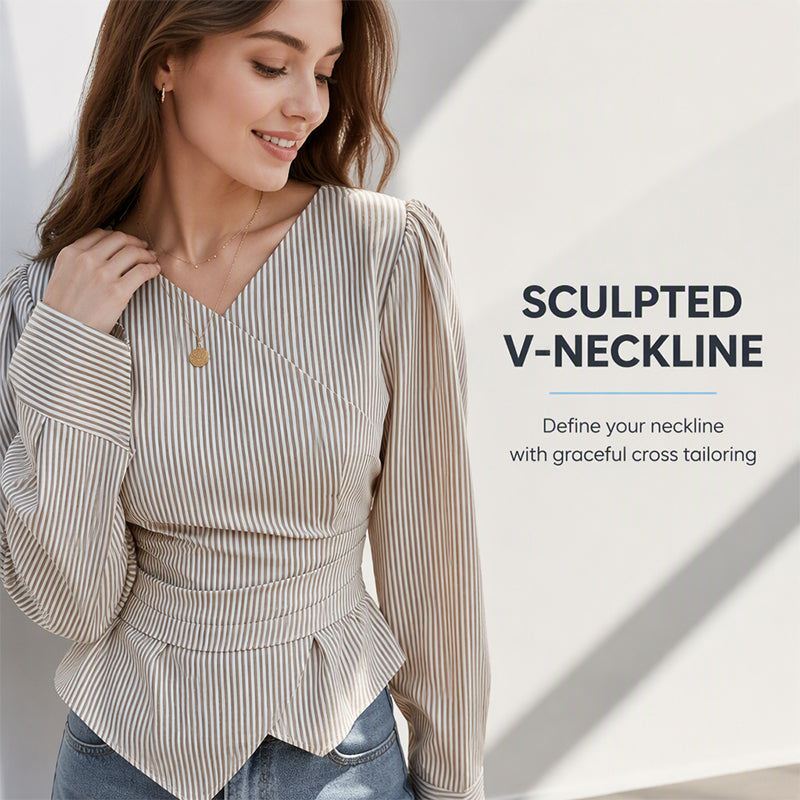 👚✨Women’s Casual Striped V Neck Wrap Top✨𝘉𝘶𝘺 𝘢𝘯𝘺 2 𝘢𝘯𝘥 𝘨𝘦𝘵 𝘢𝘯 𝘦𝘹𝘵𝘳𝘢 8% 𝘥𝘪𝘴𝘤𝘰𝘶𝘯𝘵