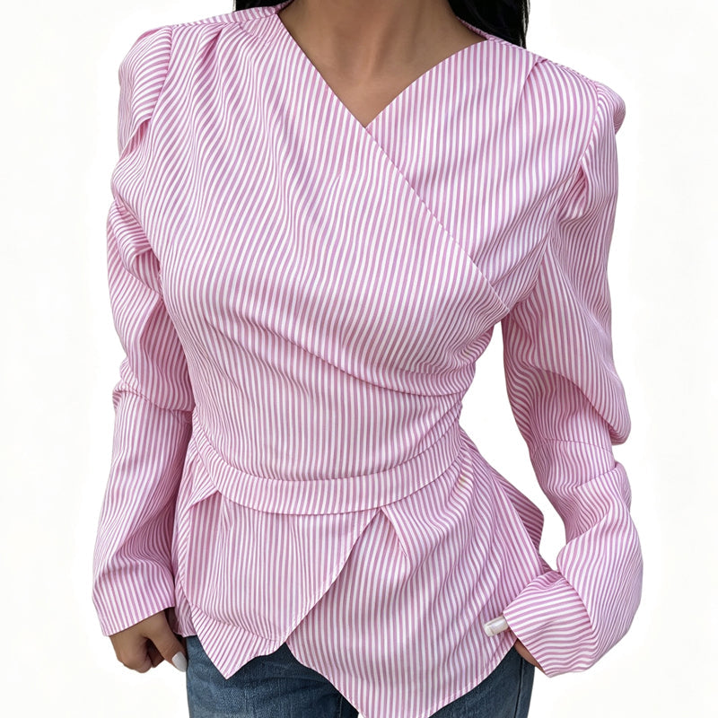 👚✨Women’s Casual Striped V Neck Wrap Top✨𝘉𝘶𝘺 𝘢𝘯𝘺 2 𝘢𝘯𝘥 𝘨𝘦𝘵 𝘢𝘯 𝘦𝘹𝘵𝘳𝘢 8% 𝘥𝘪𝘴𝘤𝘰𝘶𝘯𝘵