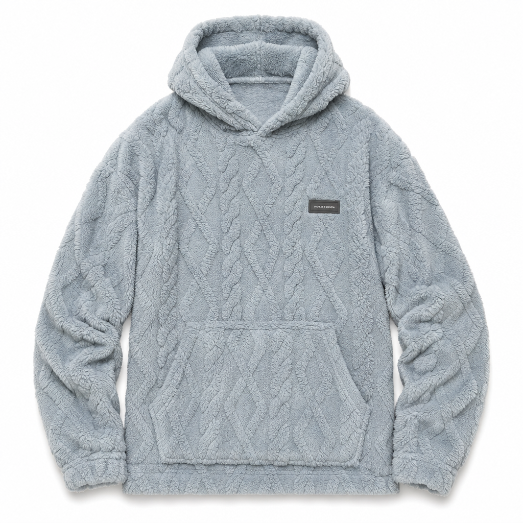 ⏳LAST DAY SALE ONLY ￡16.99!!✨Men's Winter Fleece Lined Hoodie Jacquard Pattern Long Sleeve Pullover Sweatshirt for Casual Outdoor Wear✨