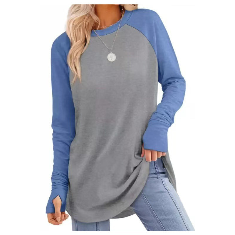 💖This week's Hot Sales - Only ￡13.99✨🍂Women's Casual Crewneck Long Sleeve Top With Thumb Holes and Curved Hem