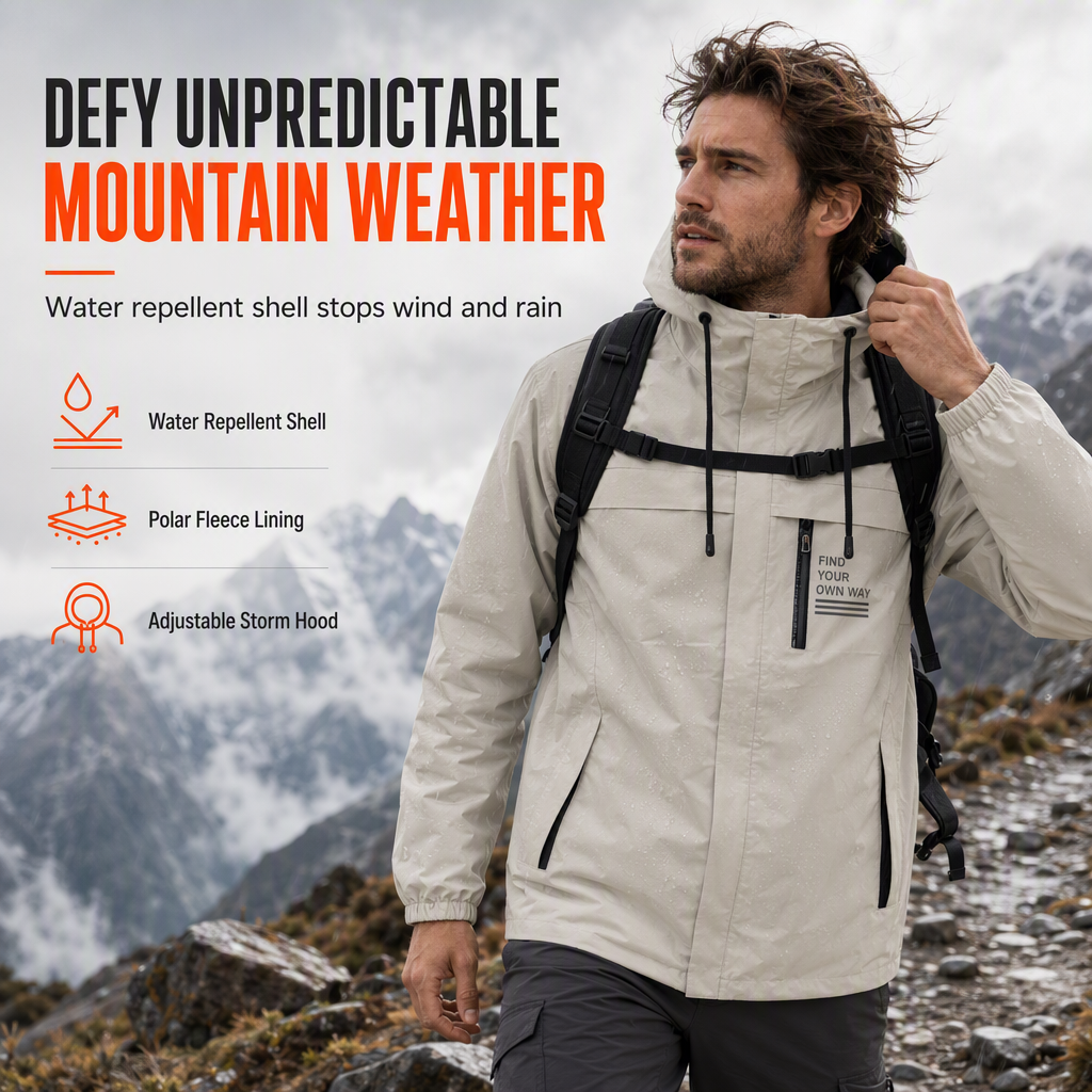 🔥LAST DAY SALE 70% OFF👍✨🌧️ Weather Protection, Everyday Versatility | Men's Detachable-Hood Windbreaker
