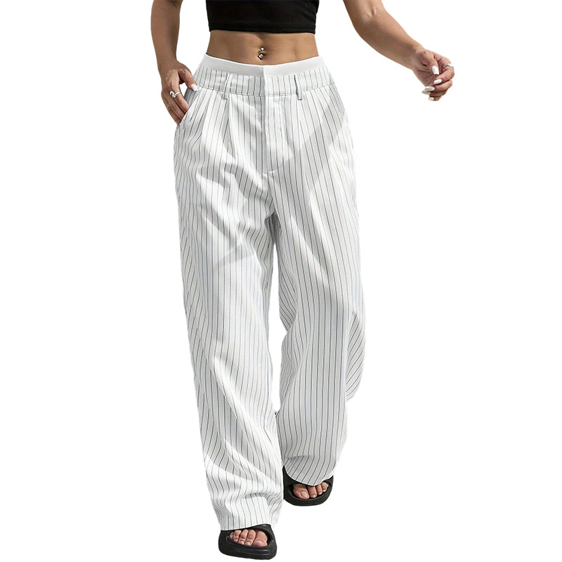 Women's High Waist Straight Leg Pants
