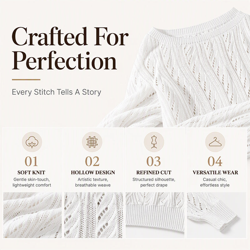 Women's Off-The-Shoulder Cropped Knit Sweater