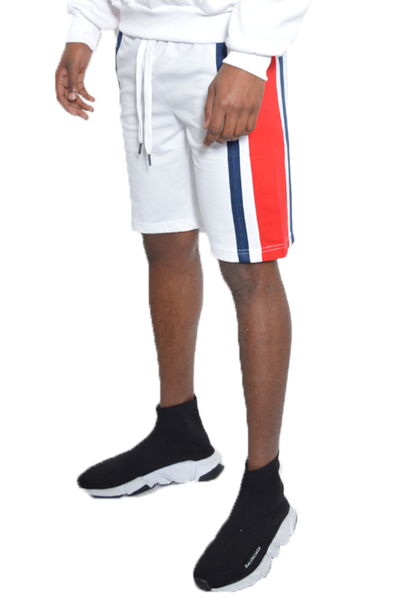Teddy French Terry Shorts – Color Block Stripe