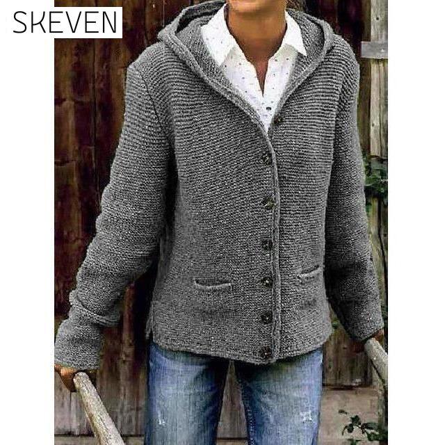 Vintage Hooded Knitted Cardigan Gray also bought Best Sellings cardigan cardigans clothes Plus Size Sale tops Topseller