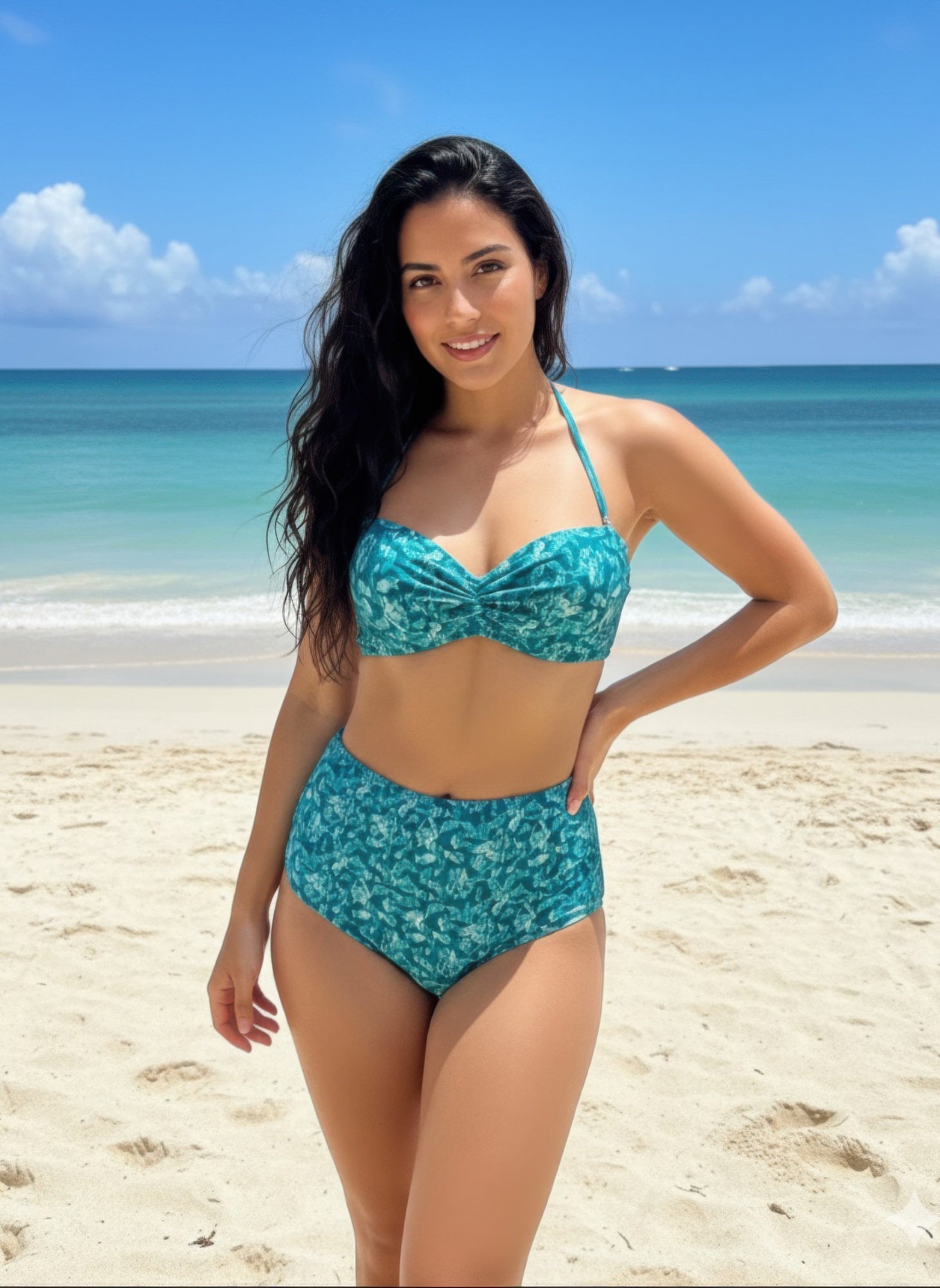 VacationGrabs Teal High Waist Bikini - Stylish 2PC Swimwear
