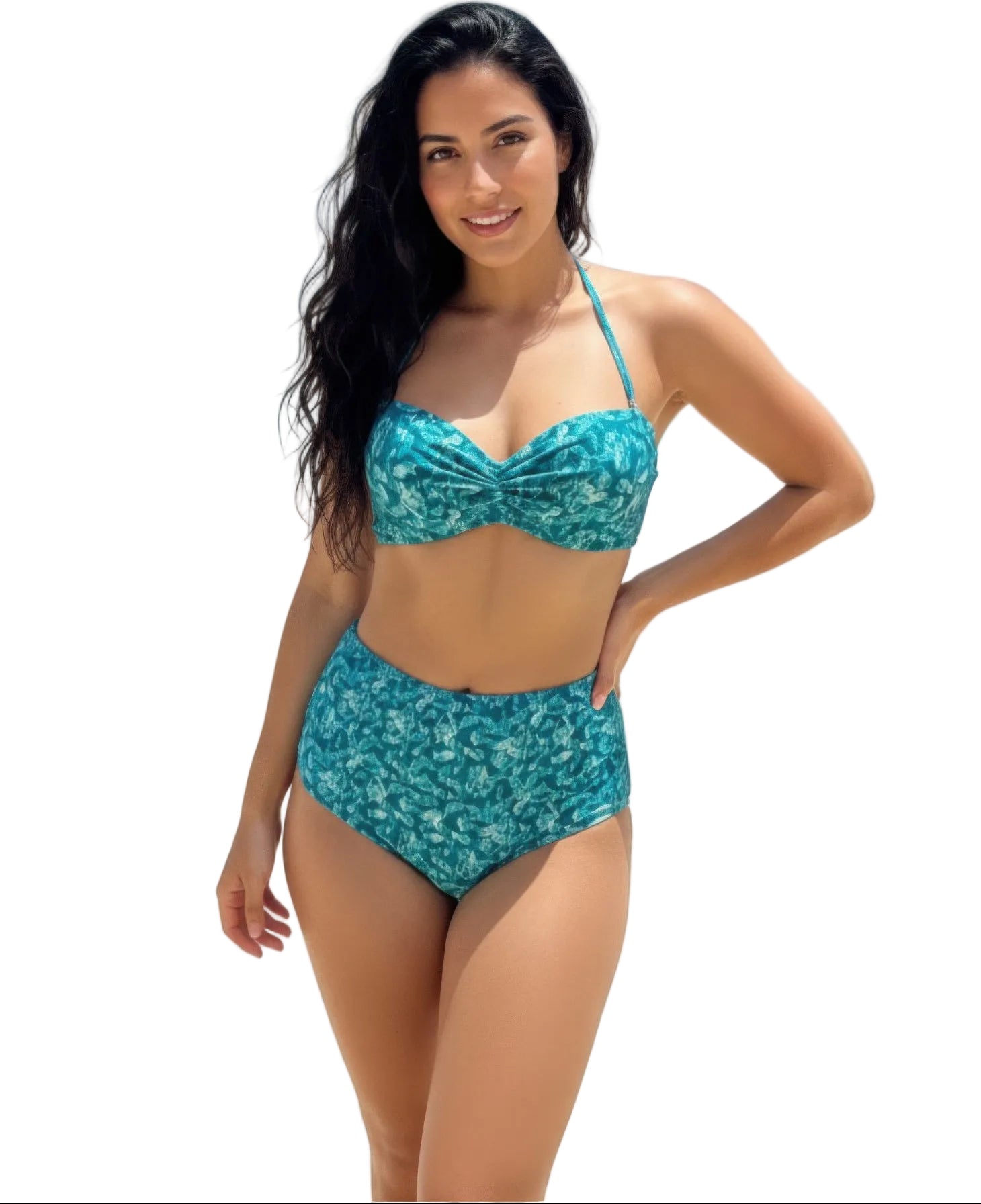 VacationGrabs Teal High Waist Bikini - Stylish 2PC Swimwear