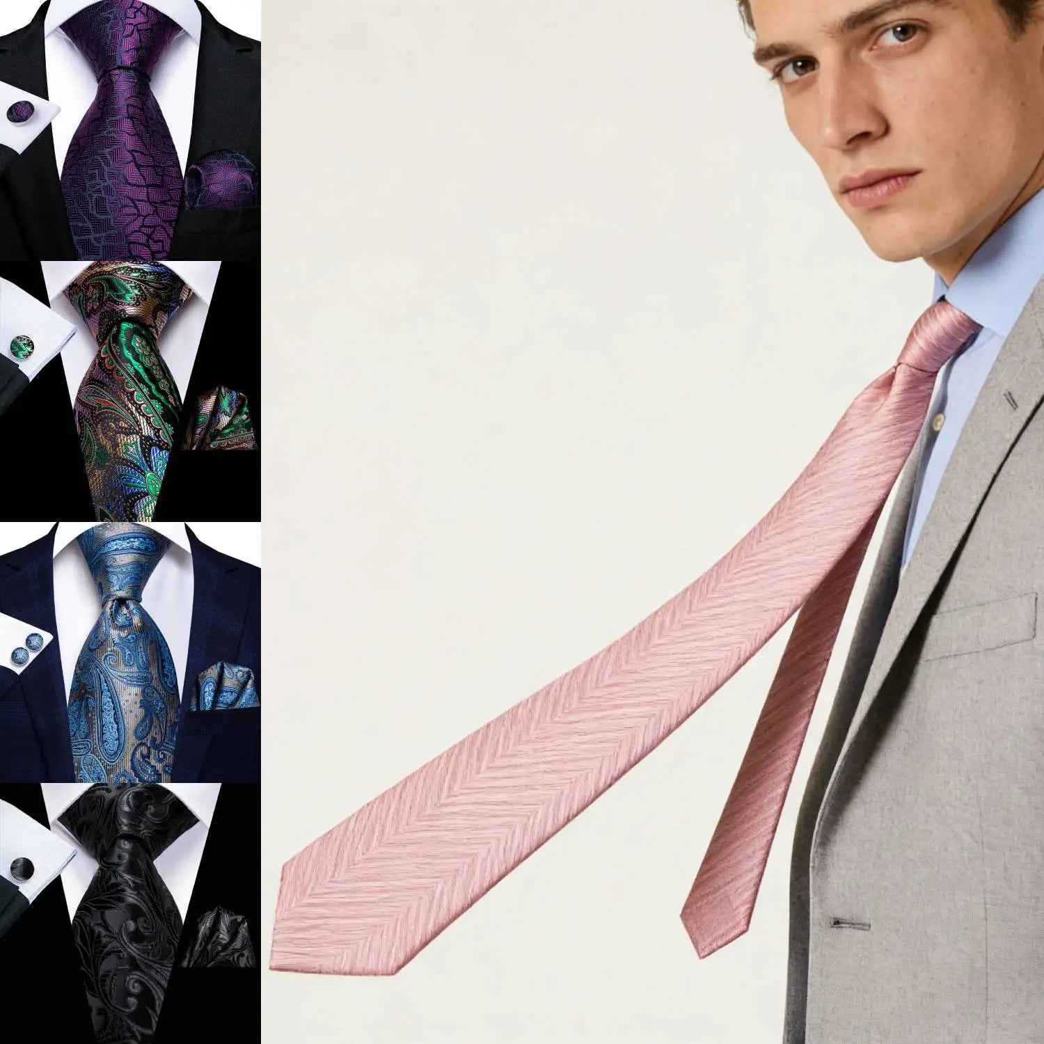 Three Piece Wedding Tie Sets for Elegant Occasions