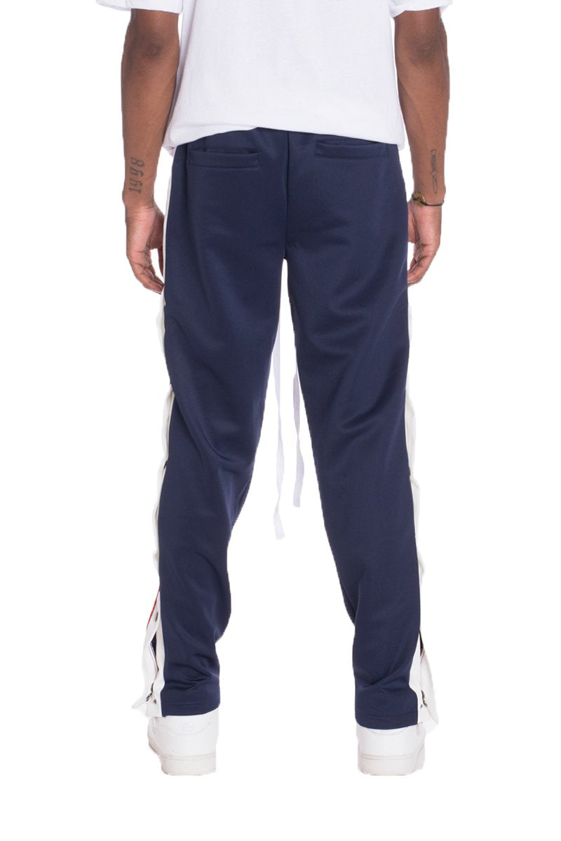 Men's Track Pants with Snap Side Detail for Comfort