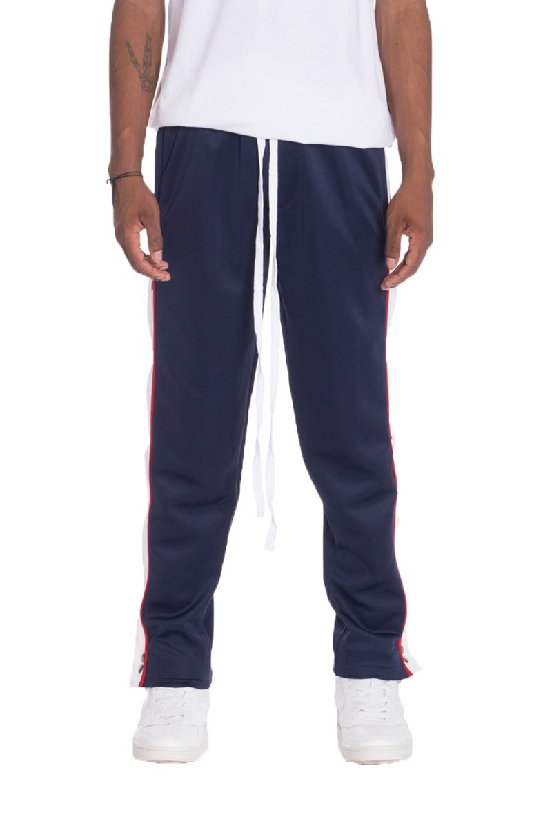 Men's Track Pants with Snap Side Detail for Comfort