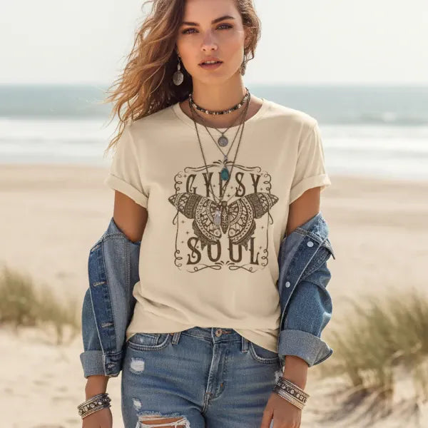 Gypsy Soul Butterfly Boho Graphic Tee