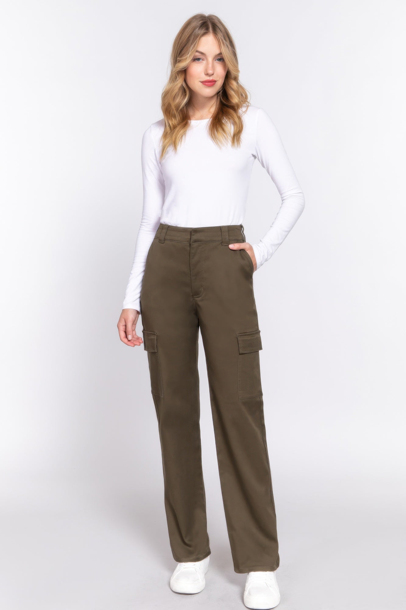 VacationGrabs Women's Casual Straight Leg Trousers