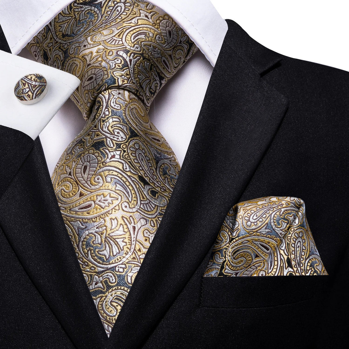 Luxury Tie Silk with Elegant Paisley Design for Men