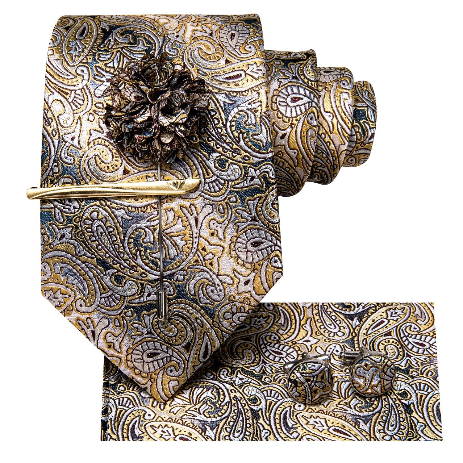 Luxury Tie Silk with Elegant Paisley Design for Men