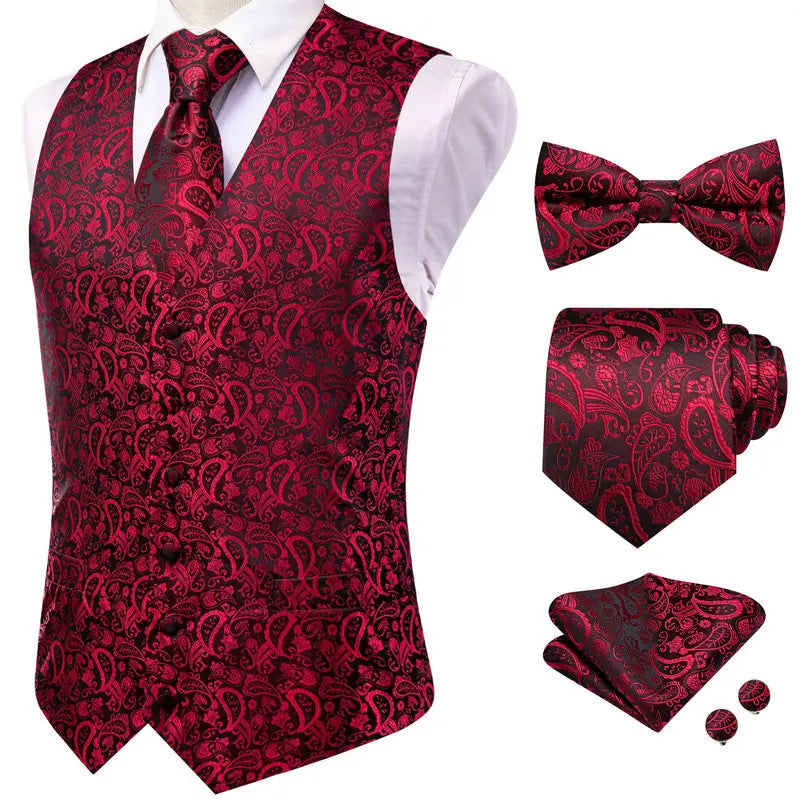 Elegant Waistcoat for Men in Pink Floral Design