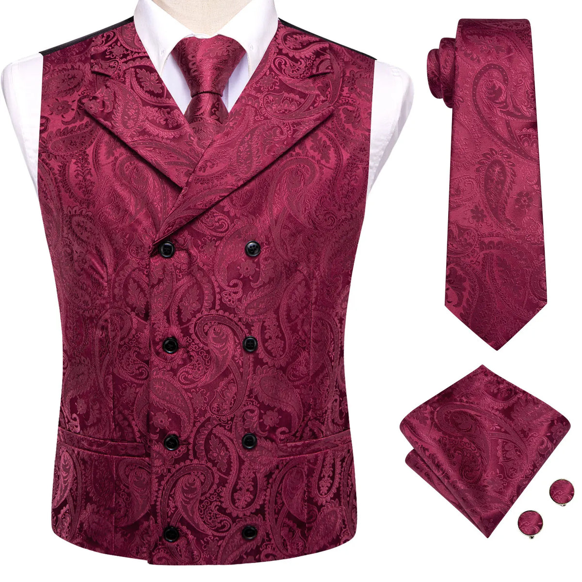 Elegant Wedding Day Men's Vest 4pc Set