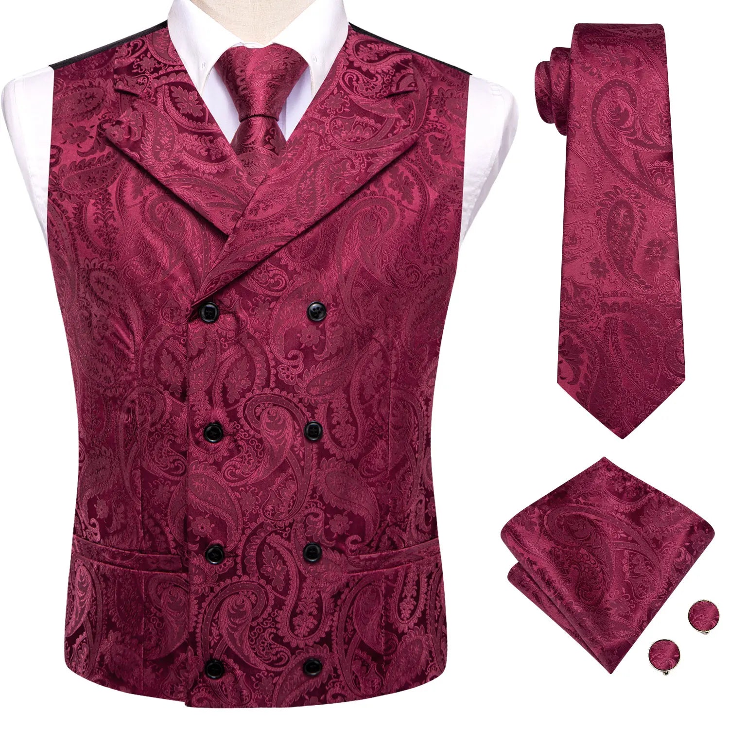 Elegant Wedding Day Men's Vest 4pc Set