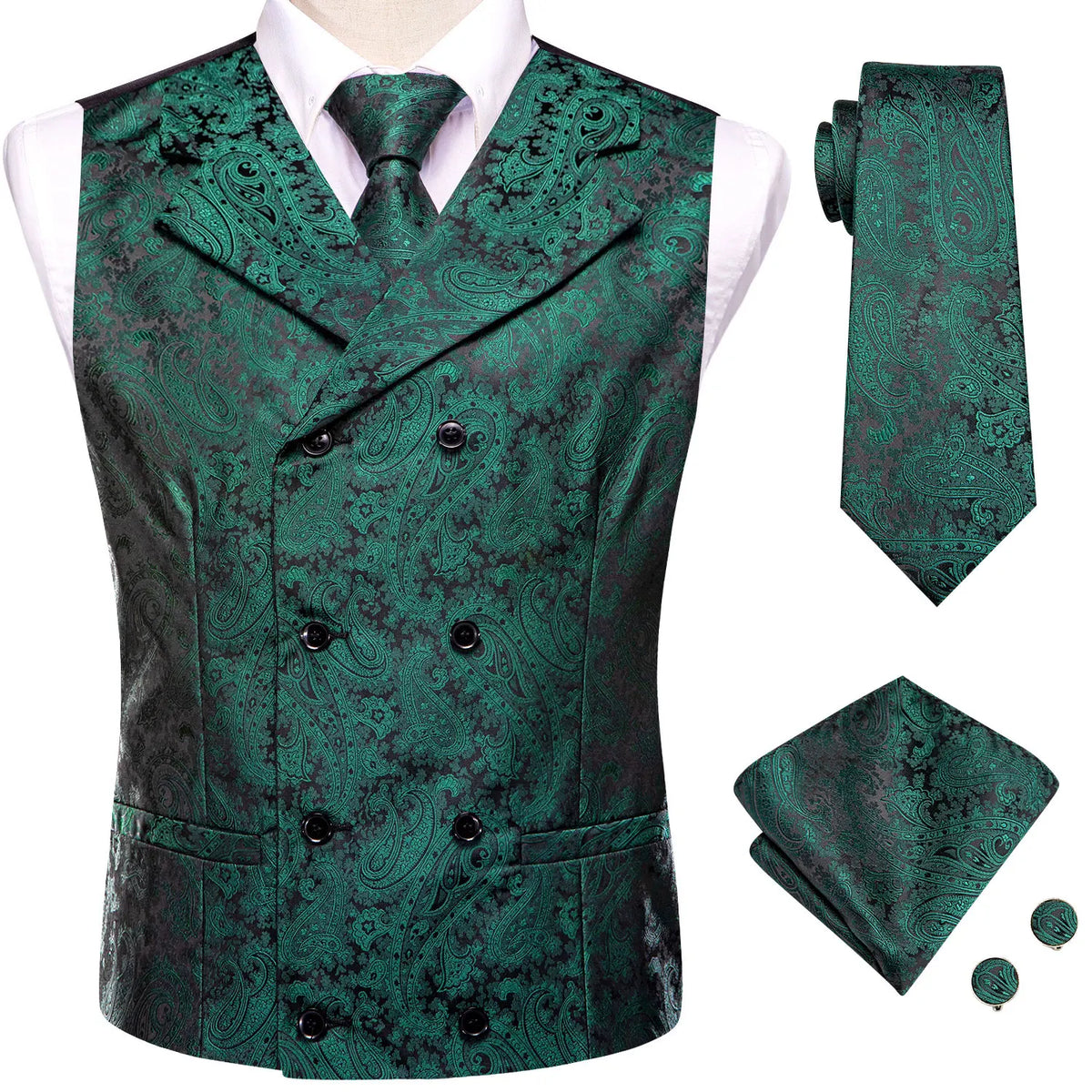 Elegant Wedding Day Men's Vest 4pc Set