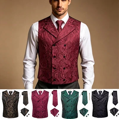 Elegant Wedding Day Men's Vest 4pc Set