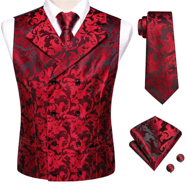 Elegant Wedding Day Men's Vest 4pc Set