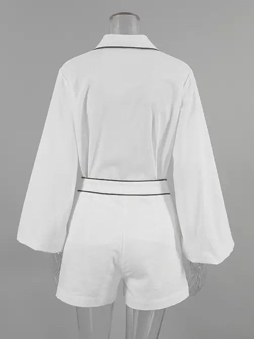 Vacation Outfits for Women -  White Summer Shorts Set with