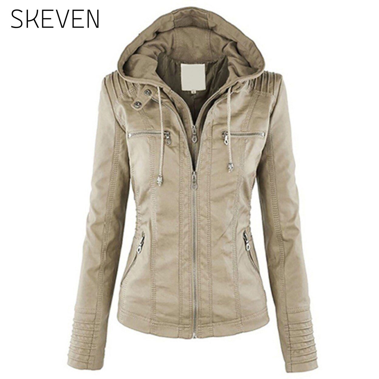 Women Fashion Autumn Winter Coat Jacket Beige Jackets & Coats refund_fee:1200