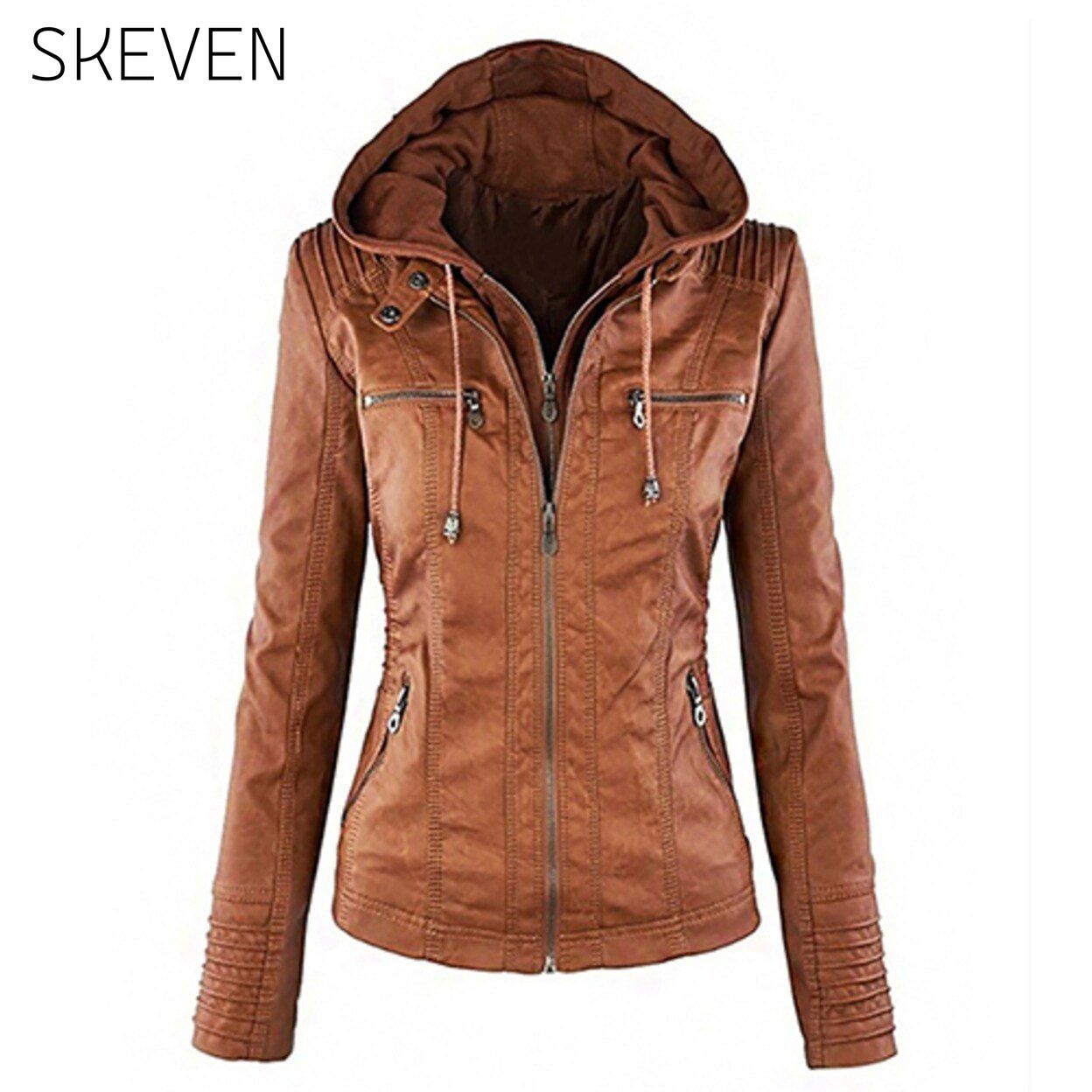 Women Fashion Autumn Winter Coat Jacket Brown Jackets & Coats refund_fee:1200