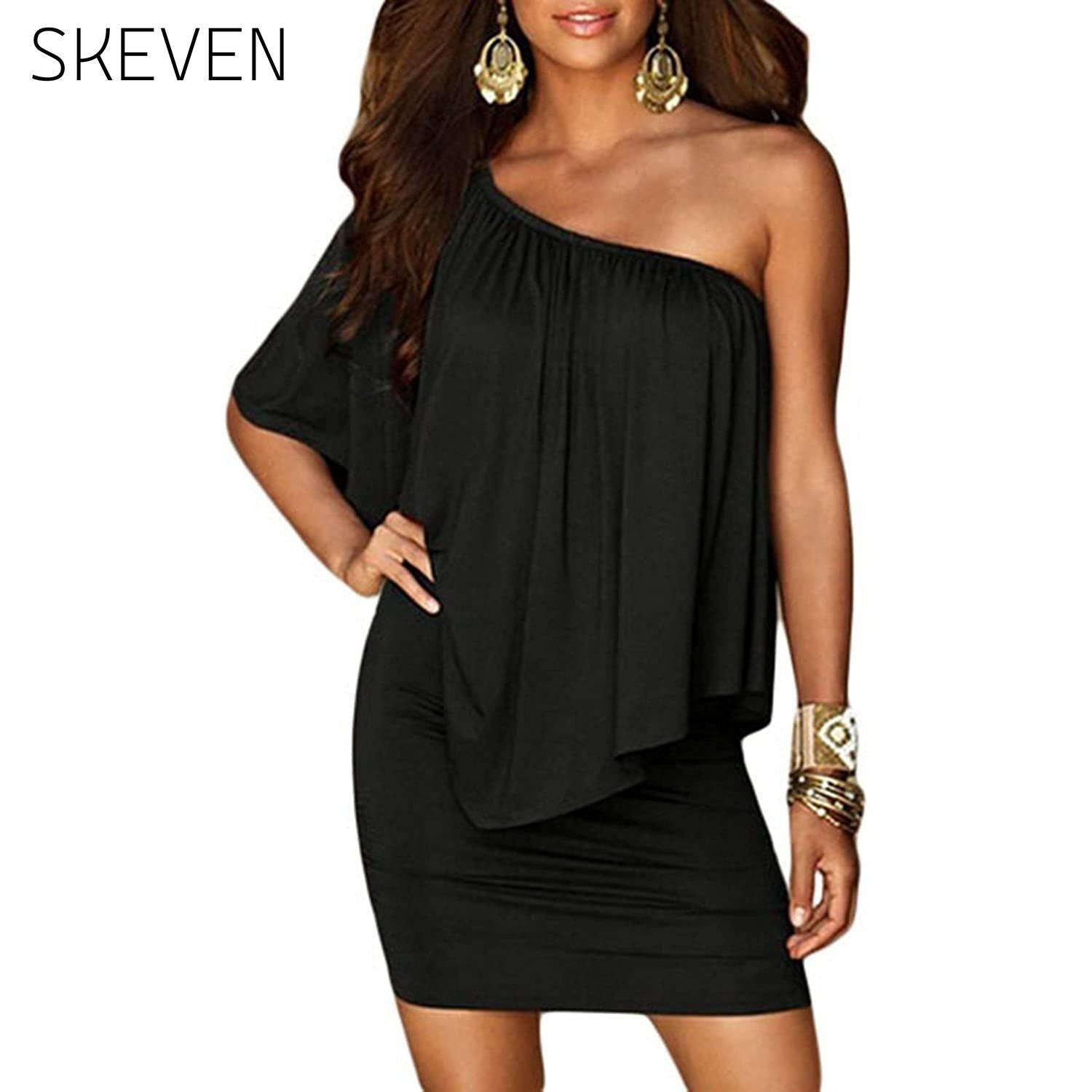 Women Off Shoulder Ruffles Bodycon Mini Dress __stock:200 casual dresses clothes dresses refund_fee:1200