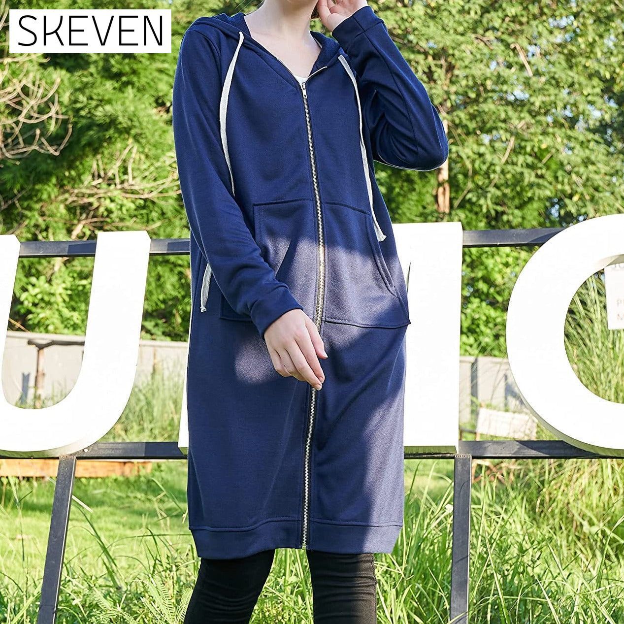 Women's Casual Zip up Hoodies Long Tunic Sweatshirts Jackets Fashion Plus Size Hoodie with Pockets __stock:100 Jackets & Coats refund_fee:1200