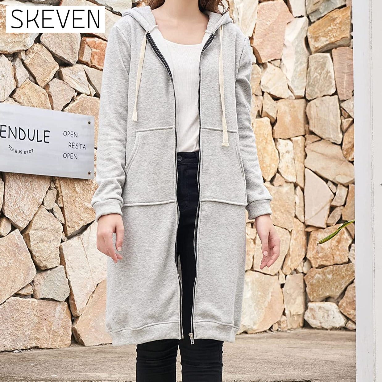 Women's Casual Zip up Hoodies Long Tunic Sweatshirts Jackets Fashion Plus Size Hoodie with Pockets __stock:100 Jackets & Coats refund_fee:1200