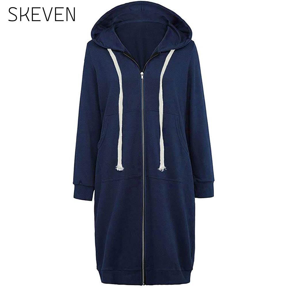 Women's Casual Zip up Hoodies Long Tunic Sweatshirts Jackets Fashion Plus Size Hoodie with Pockets Dark Blue __stock:100 Jackets & Coats refund_fee:1200
