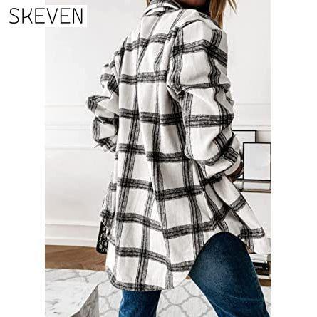 Women's Fall Clothes Plaid Jacket Long Sleeve __stock:200 clothes refund_fee:1200 tops
