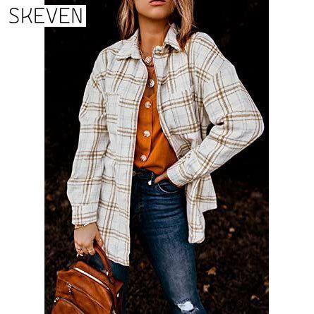 Women's Fall Clothes Plaid Jacket Long Sleeve __stock:200 clothes refund_fee:1200 tops
