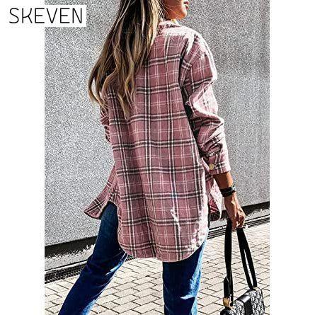 Women's Fall Clothes Plaid Jacket Long Sleeve __stock:200 clothes refund_fee:1200 tops