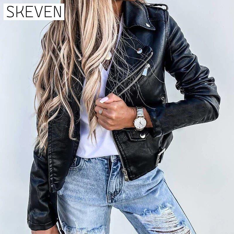 Women's Faux Modern Street Style Leather Jacket __stock:200 Jackets & Coats refund_fee:1200