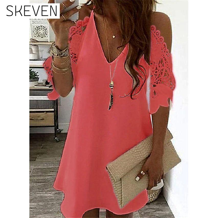 Women's Half Sleeve Solid Cutout Shift Dress Red __stock:200 casual dresses clothes dresses refund_fee:1200