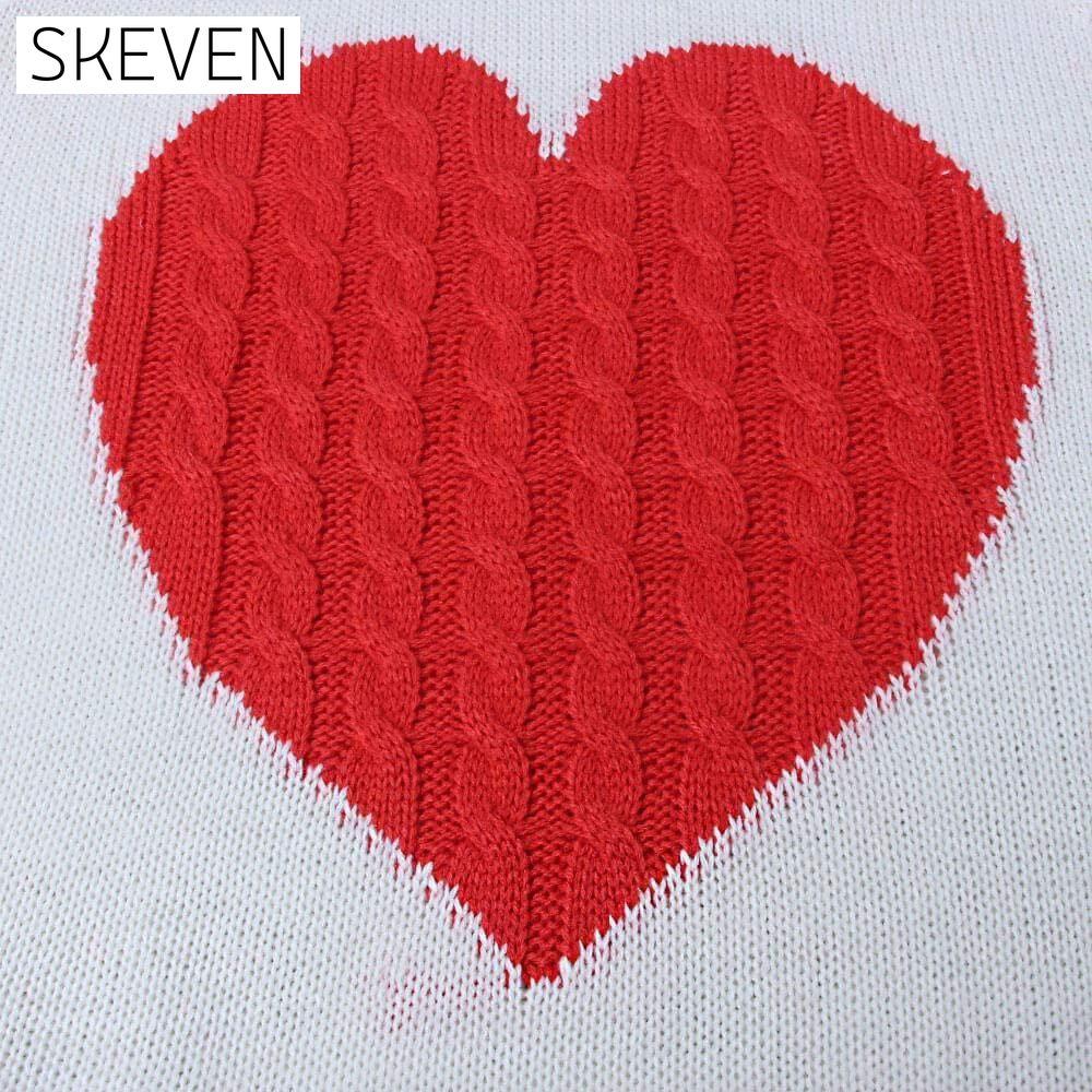 Women's Long Sleeve Crewneck Cute Heart Knitted Sweaters __stock:500 clothes refund_fee:1200 tops