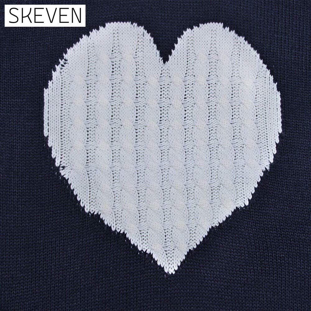 Women's Long Sleeve Crewneck Cute Heart Knitted Sweaters __stock:500 clothes refund_fee:1200 tops